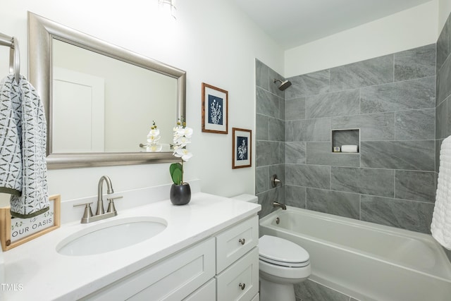 1318 N Alston Ave, Durham, NC 27701 - bathroom featuring vanity, tub / shower combination, and toilet