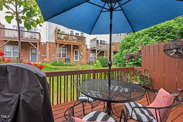 5505 Heather Garden Way, Raleigh, NC 27613 - deck featuring outdoor dining area and area for grilling