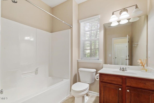 2614 Laurelcherry St, Raleigh, NC 27612 - full bathroom featuring bathing tub / shower combination, toilet, vanity, and baseboards