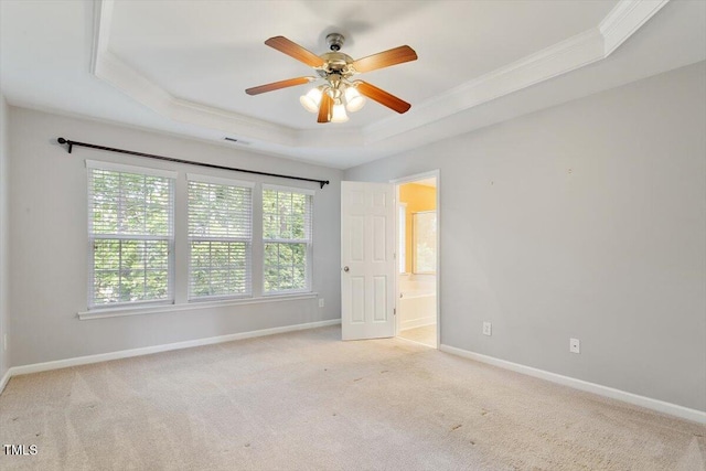 2614 Laurelcherry St, Raleigh, NC 27612 - unfurnished room with a tray ceiling, carpet floors, baseboards, and ornamental molding