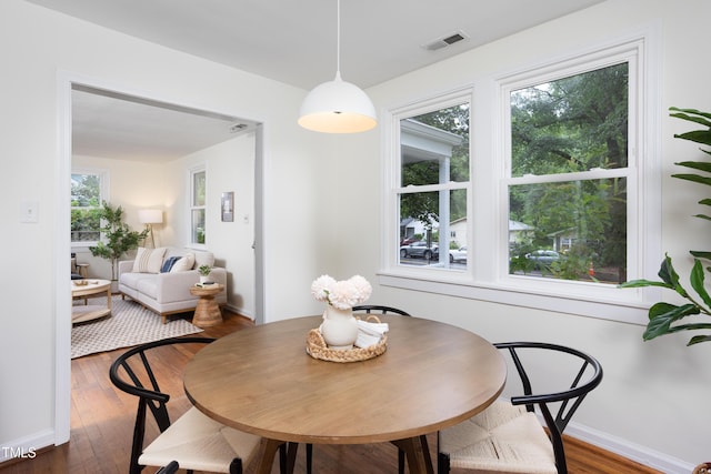 2523 Glendale Ave, Durham, NC 27704 - dining area with hardwood / wood-style floors and baseboards