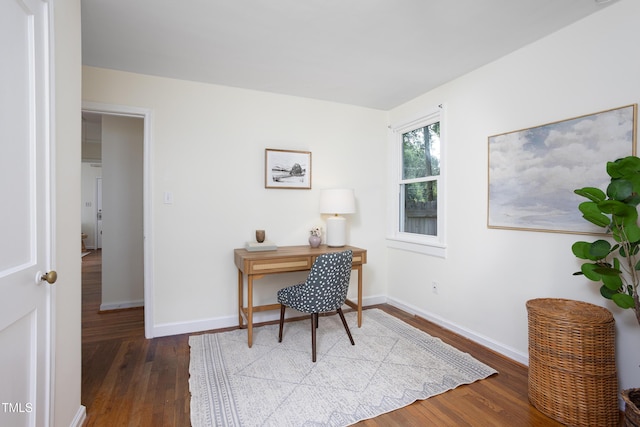 2523 Glendale Ave, Durham, NC 27704 - office area featuring wood finished floors and baseboards