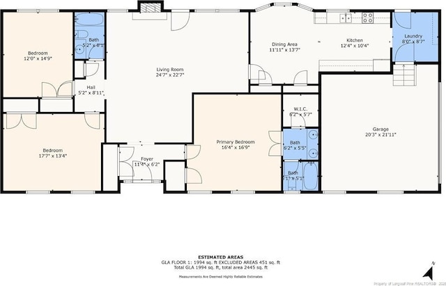 1608 Piney Creek Pl, Fayetteville, NC 28304 - floor plan / room layout