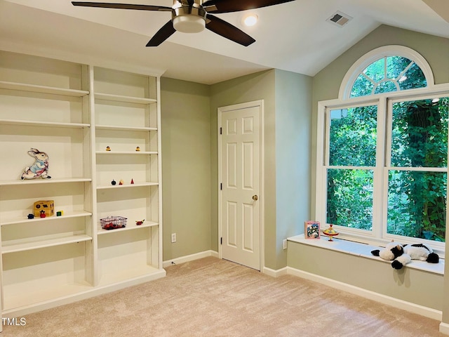 1512 Cumberland Rd, Chapel Hill, NC 27514 - interior space with ceiling fan, baseboards, and lofted ceiling