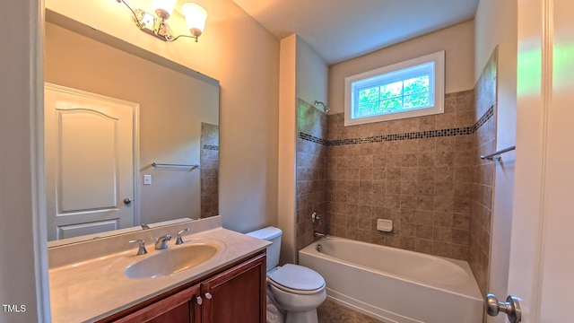 3408 Mount Pisgah Way, Cary, NC 27519 - bathroom with toilet, vanity, and shower / tub combination