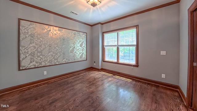 3408 Mount Pisgah Way, Cary, NC 27519 - spare room featuring wood finished floors, baseboards, and ornamental molding