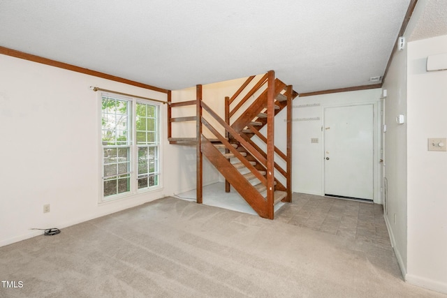 1809-1811 Quail Ridge Rd, Raleigh, NC 27609 - entryway featuring carpet floors, stairway, and baseboards