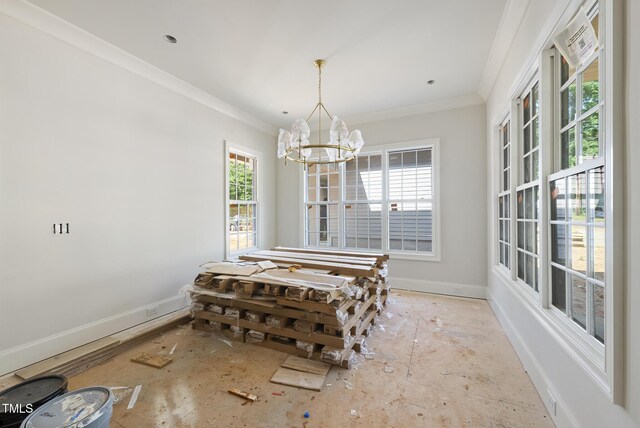 1229 Dixie Trl, Raleigh, NC 27607 - dining room featuring a chandelier and crown molding