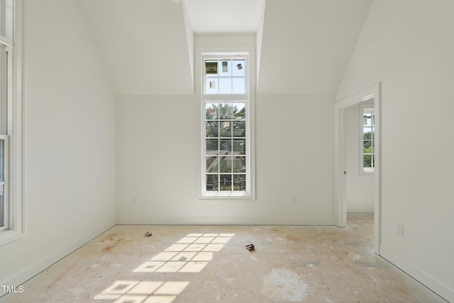 1229 Dixie Trl, Raleigh, NC 27607 - unfurnished room with vaulted ceiling and baseboards