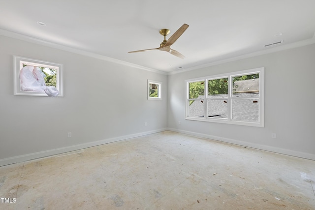 1229 Dixie Trl, Raleigh, NC 27607 - unfurnished room with crown molding and ceiling fan