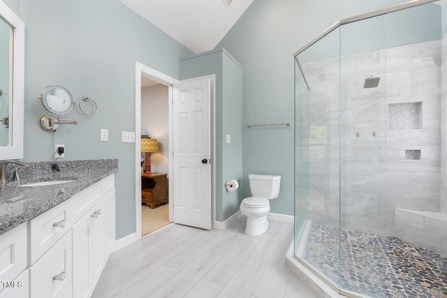 3901 Phlox Rd, Raleigh, NC 27616 - bathroom with vanity, a stall shower, and ensuite bath