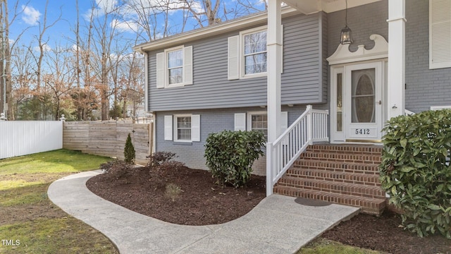 5412 Farley Dr, Raleigh, NC 27609 - property entrance featuring brick siding