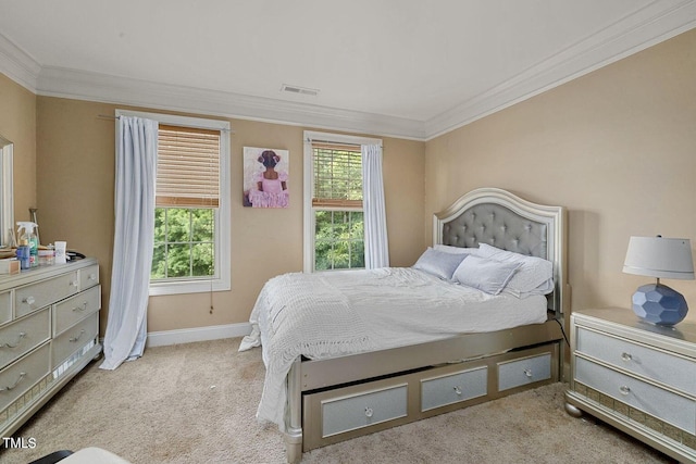 4720 Yates Mill Pond Rd, Raleigh, NC 27606 - bedroom with crown molding, carpet floors, and baseboards