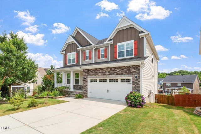 125 Durban Meadow Dr, Holly Springs, NC 27540 - craftsman inspired home featuring board and batten siding, an attached garage, covered porch, and concrete driveway