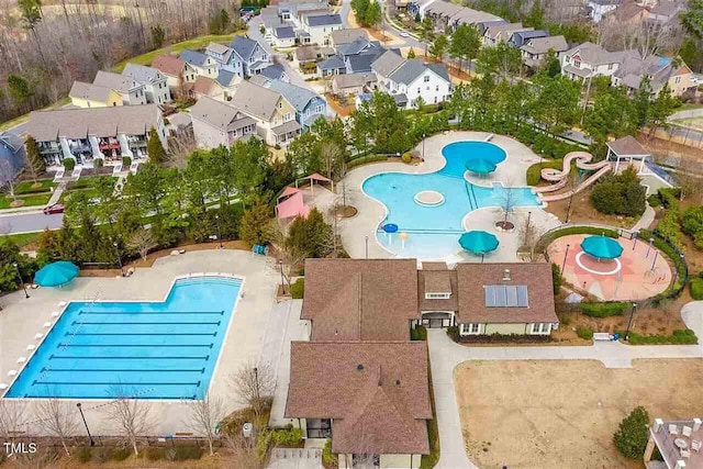 43 Salt Cedar Ln, Chapel Hill, NC 27516 - aerial perspective of suburban area featuring a pool