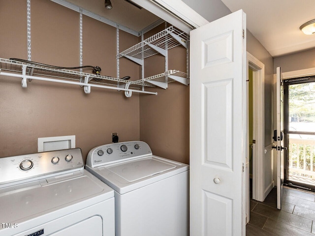 102 Sanair Ct, Apex, NC 27502 - laundry room with washing machine and clothes dryer and wood finished floors