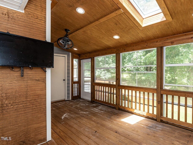 102 Sanair Ct, Apex, NC 27502 - unfurnished sunroom featuring a skylight, healthy amount of natural light, and lofted ceiling