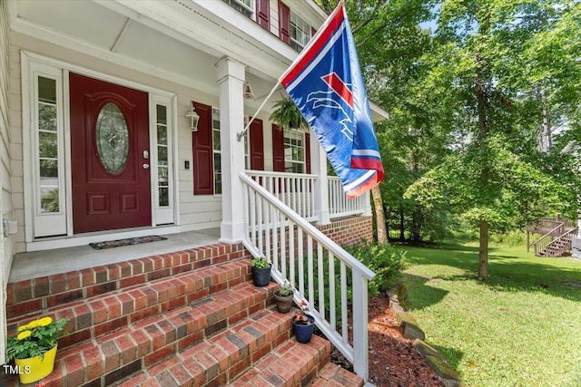 2750 Michelle Ct, Creedmoor, NC 27522 - entrance to property with covered porch and a yard