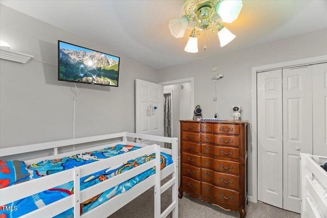 2750 Michelle Ct, Creedmoor, NC 27522 - bedroom with a closet, ceiling fan, and carpet flooring