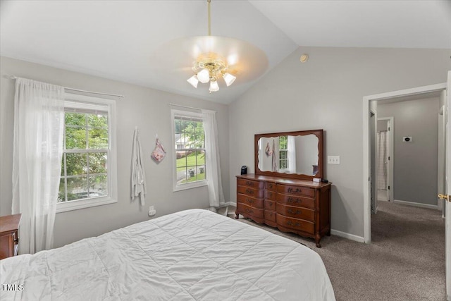 2750 Michelle Ct, Creedmoor, NC 27522 - bedroom with lofted ceiling and carpet flooring