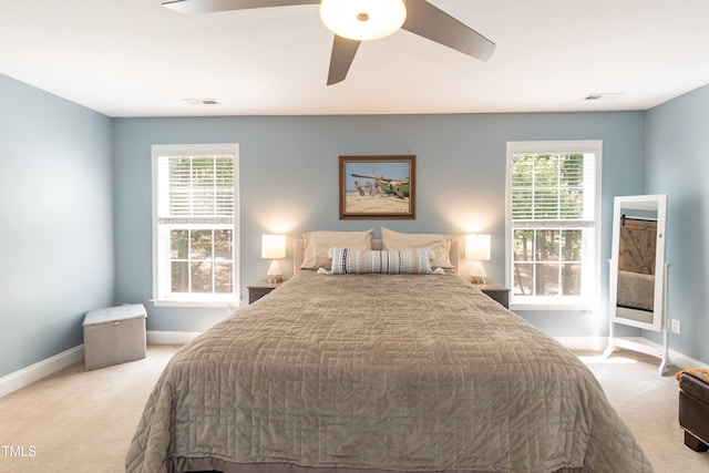 11217 Maplecroft Ct, Raleigh, NC 27617 - bedroom featuring light carpet, baseboards, and multiple windows