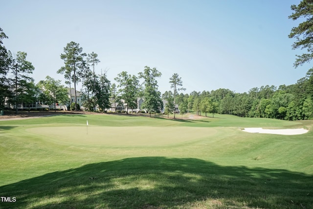 11217 Maplecroft Ct, Raleigh, NC 27617 - view of property's community with golf course view, a lawn, and an area to practice putting