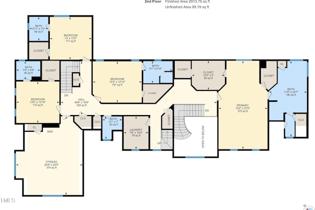 5768 Cavanaugh Dr, Raleigh, NC 27614 - view of room layout