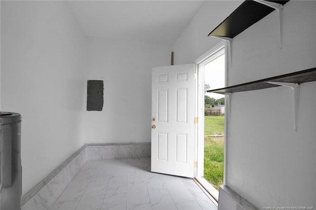 4709 Alamance Rd, Fayetteville, NC 28304 - entrance foyer featuring marble finish flooring, electric panel, and plenty of natural light