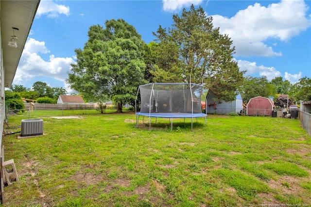 4709 Alamance Rd, Fayetteville, NC 28304 - view of yard featuring a trampoline and cooling unit