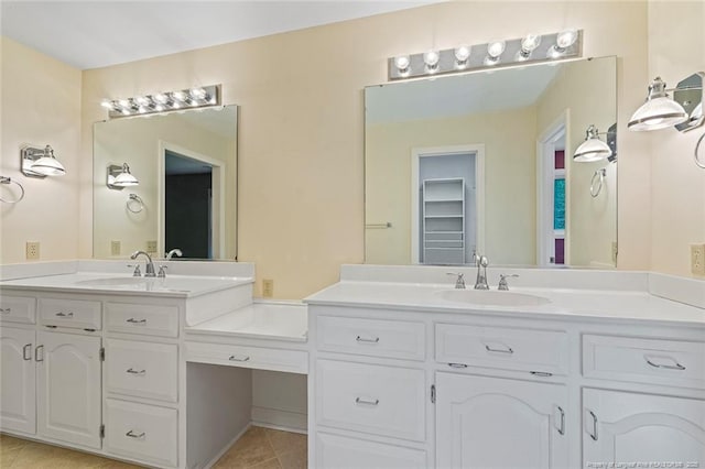 1718 Carthage St, Sanford, NC 27330 - full bathroom featuring double vanity and tile patterned flooring