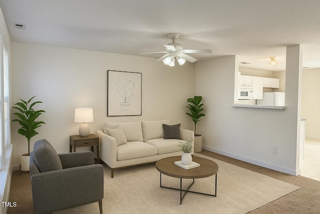 5100 Mass Rock Dr, Raleigh, NC 27610 - living area with a ceiling fan and light carpet