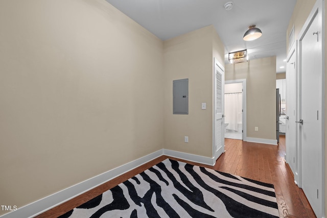 515 N Churton St Unit 203, Hillsborough, NC 27278 - spare room with electric panel, dark wood finished floors, a smoke detector, and baseboards