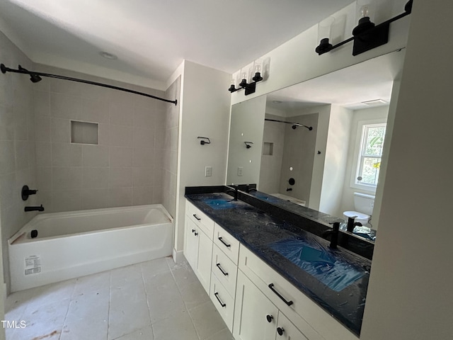 701 Locust Ln, Raleigh, NC 27603 - full bath featuring bathtub / shower combination, tile patterned flooring, and double vanity