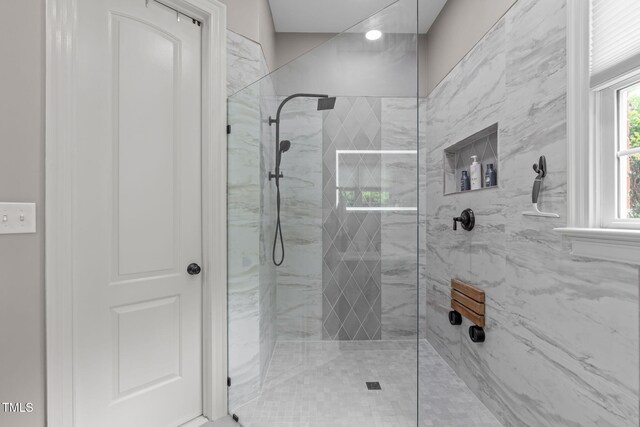 204 Franconia Way, Apex, NC 27502 - bathroom featuring a marble finish shower