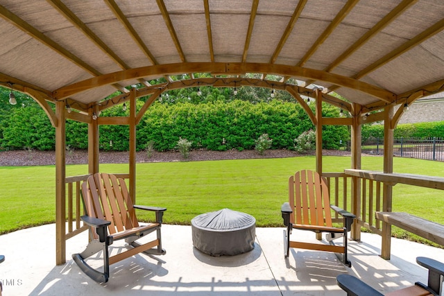 204 Franconia Way, Apex, NC 27502 - view of patio / terrace featuring a fire pit