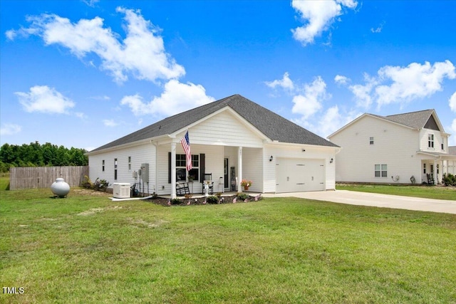 607 Laurel Lake Rd, Salemburg, NC 28385 - view of front facade with a porch, driveway, and a garage