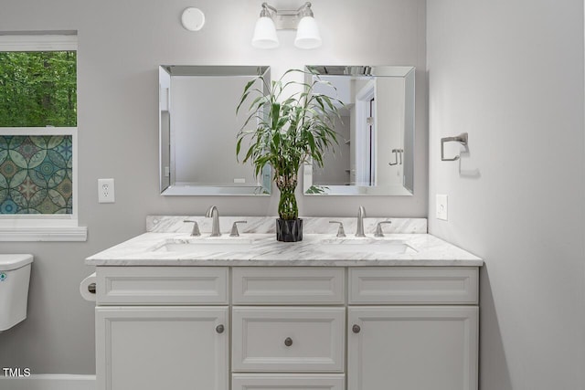 123 Becket Bnd, Pittsboro, NC 27312 - bathroom with double vanity and toilet