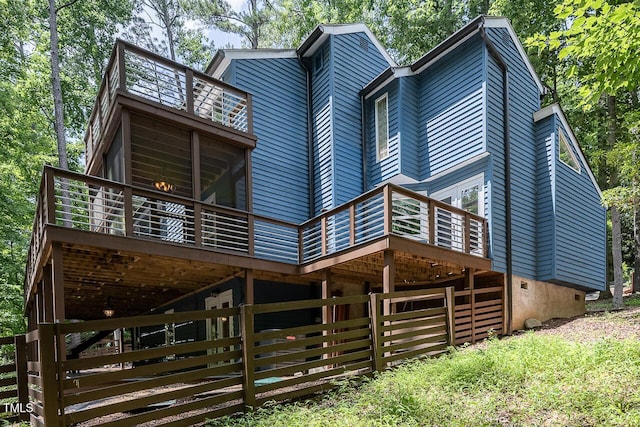 123 Becket Bnd, Pittsboro, NC 27312 - back of house with a deck and a balcony