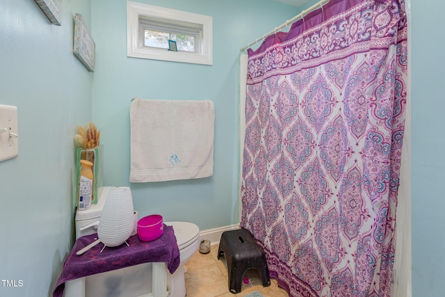 1770 Gentry Ridge Rd, Roxboro, NC 27574 - bathroom featuring toilet, tile patterned floors, and a shower with shower curtain