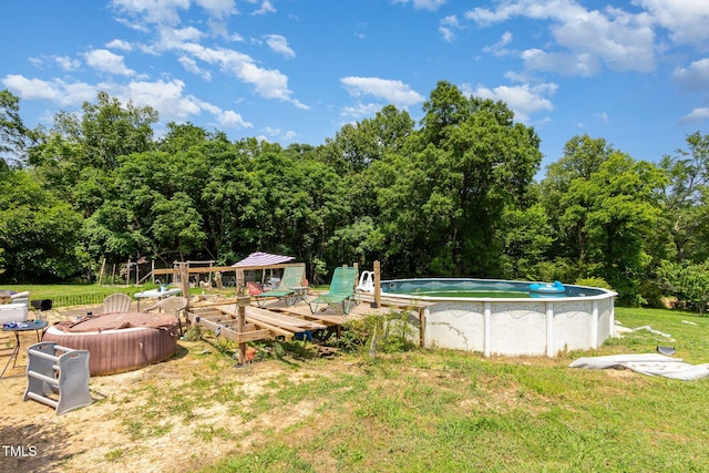 1770 Gentry Ridge Rd, Roxboro, NC 27574 - view of green lawn with an outdoor pool