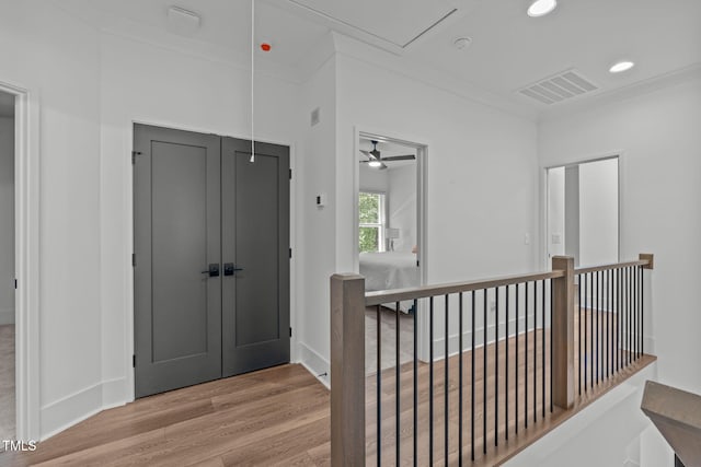 415 1st St, Apex, NC 27502 - foyer with wood finished floors and recessed lighting