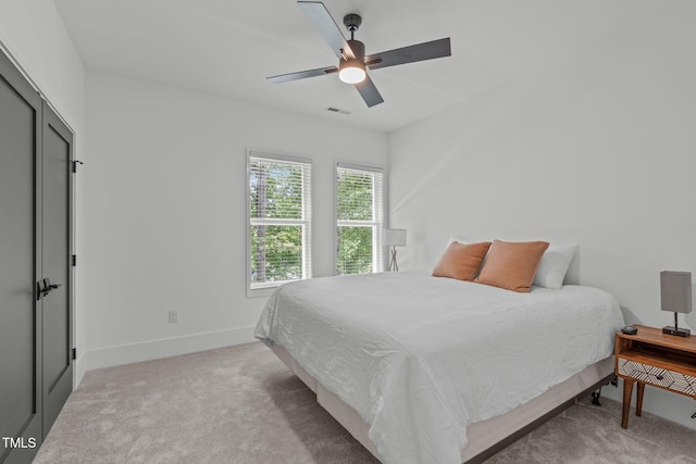 415 1st St, Apex, NC 27502 - bedroom with carpet, baseboards, and a ceiling fan