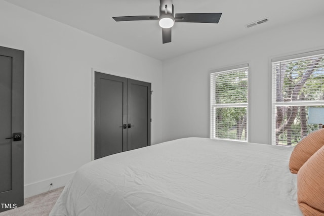 415 1st St, Apex, NC 27502 - carpeted bedroom with a ceiling fan