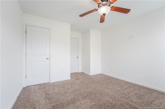 2912 Seafarer Dr, Fayetteville, NC 28306 - unfurnished bedroom with carpet floors, baseboards, and ceiling fan