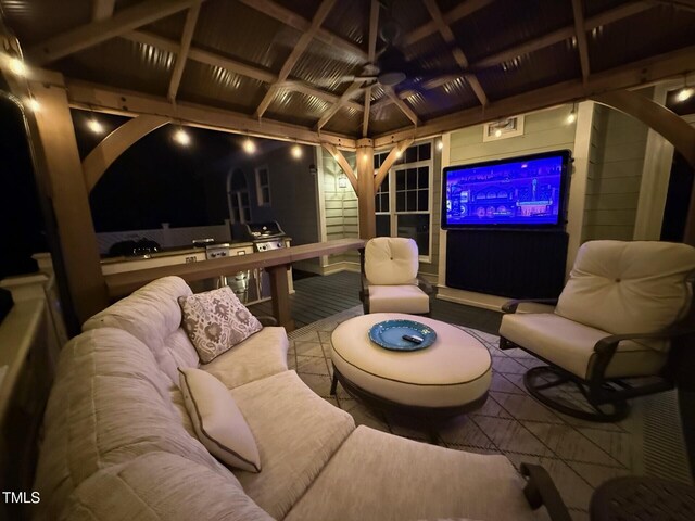 6553 Vintage Ridge Ln, Fuquay Varina, NC 27526 - cinema featuring ceiling fan