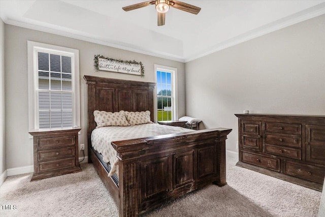 103 Kayla Marie Ln, Goldsboro, NC 27530 - bedroom with light carpet, baseboards, crown molding, and ceiling fan