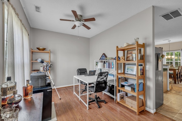 120 Feezor Ct, Clayton, NC 27527 - office with a ceiling fan and wood finished floors