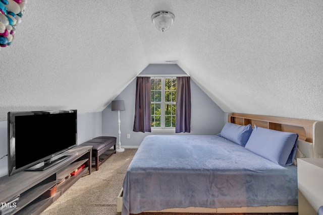120 Feezor Ct, Clayton, NC 27527 - carpeted bedroom featuring a textured ceiling and vaulted ceiling