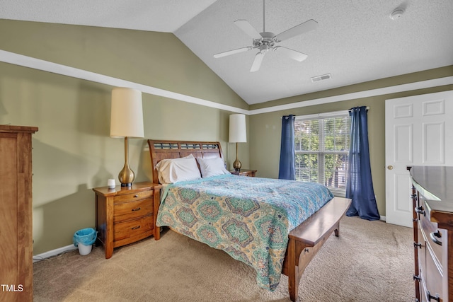 120 Feezor Ct, Clayton, NC 27527 - bedroom featuring carpet, lofted ceiling, and a ceiling fan