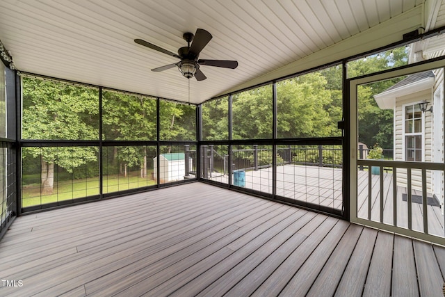 1383 Deercroft Ct, Graham, NC 27253 - unfurnished sunroom featuring a ceiling fan and healthy amount of natural light